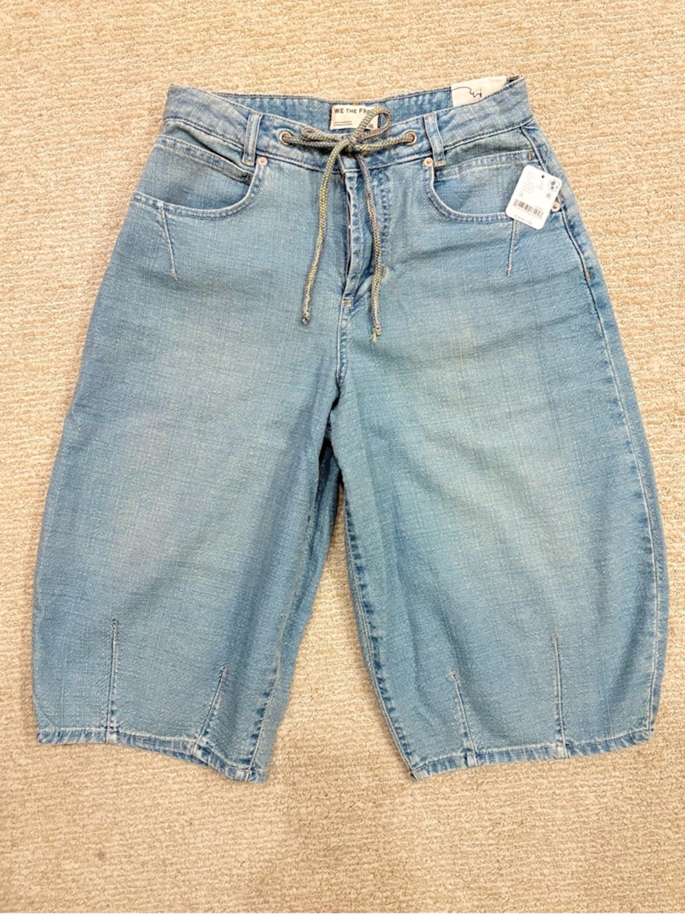 NWT Free People x We The Free Amanda Cropped Barrel Denim Jeans in Amor Waist - Picture 11 of 11